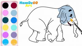 آموزش نقاشی فیل بسیار ساده  نقاشی ساده برای کودکان نوجوانان  هنر نقاشی