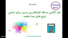 حل آنلاین مسئله کوتاهترین مسیر برای تمامی زوج های مبدا مقصد