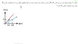 حل مثال الکتریسیته ساکن خازن مسعود زمانی