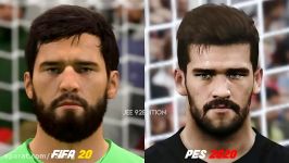 مقایسه چهره بازیکنان در fifa20و pes2020