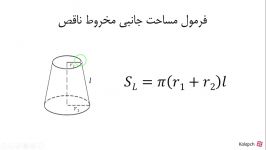 مساحت جانبی مخروط ناقص + اثبات