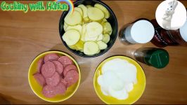 خوراک سوسیس سیب زمینی Sausage Potato