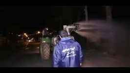 ضدعفونی گندزدایی محلات شهرستان صحنه استان کرمانشاه توسط گروه جهادی وصال
