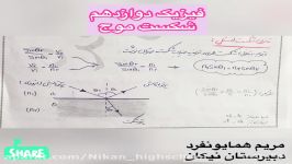 آموزش فیزیک دوازدهم مبحث قانون شکست اسنل 