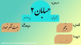 فیلم شماره 5 حسابان 2  تدریس مبحث جهت تقعر