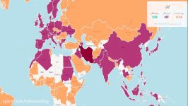 اخبار کرونا در جهان ـ نقشه آنلاین ایران بیشترین آمار کرونا در خاورمیانه