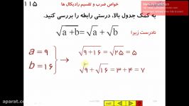 قسمت پنجم آموزش پایه هشتم درس جذر2 مجتمع آموزشی پسرانه سیمای فرهنگ منطقه5تهران