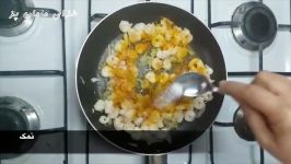 طرز تهیه میگو پلو  آموزش آشپزی زیر ۵ دقیقه  غذای ایرانی کشمش گردو پلو