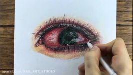 نقاشی مداد رنگی چشم ، طراحی چشم