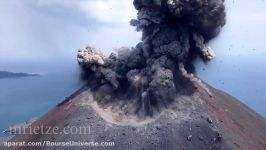 لحظه بی نظیر فوران آتشفشان کراکاتوآ اندونزی  آتشفشان  درون کوه آتشفشان