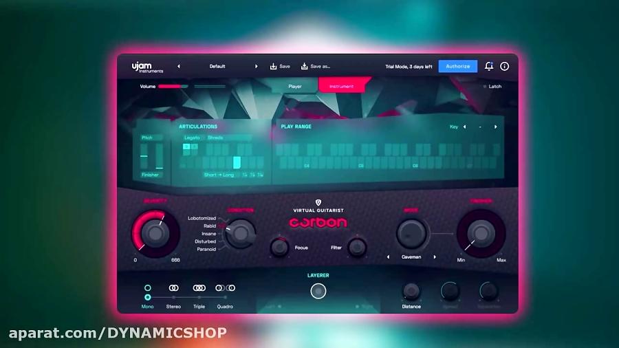 دانلود وی اس تی گیتار الکتریک UJam Virtual Guitaris Carbon 1.01