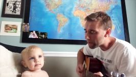 واکنش جالب بچه های ناز به گیتار زدن پدرها