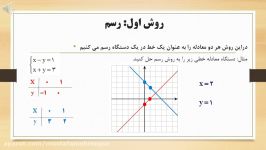 ریاضی نهم، فصل ششم، حل دستگاه معادلات خطی،قسمت اول