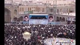 سخنرانی دکتر روحانی در اجتماع بزرگ مردم استان قم