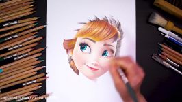 Drawing Frozen2  ملکه آنا دست در حال کشیدن