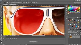 اموزش ایجاد انعکاس تصویر روی عینک در فتوشاپ