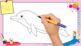 آموزش نقاشی دلفین  بورس یونیورس  دلفین