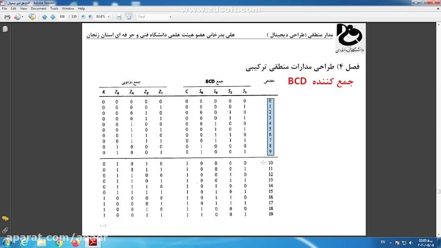 آزمایش شماره 3 مدار منطقیطراحی جمع کننده bcd