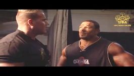 2012 Mr. Olympia Backstage Jay Cutler with Roelly Wink