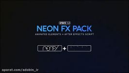 پیشنمایش المان های خطی نورانی موشن Glowing Scribble  Neon Fx Pack by artino