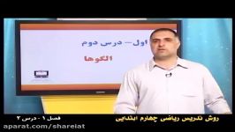 روش تدریس فصل اول ریاضی چهارم الگوها