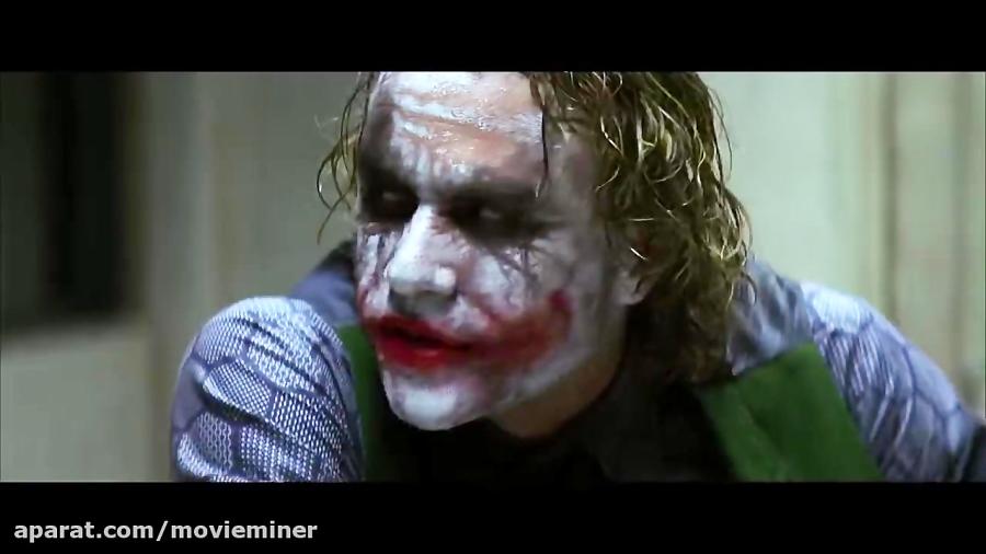 فیلم سینمایی The Dark Knight 2008 شوالیه تاریکی سکانس بازجویی جوکر