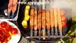 کباب کوبیده آشپزخانه خوراک ایرانی  مزه دارکردن گوشت چرخ کرده برای کباب کوبی