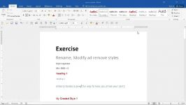 آموزش حرفه ای ورد  بخش Custom Styles  قسمت 2. Rename Modify remove styles