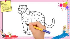 آموزش نقاشی پلنگ برای بچه ها  نقاشی ساده زیبا  هنر نقاشی