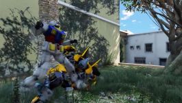 نبرد ابر قهرمانان  مبارزه بین  GUNDAM RX 78 2 VS BUMBLEBEE TRANSFORMERS