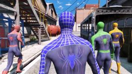 نبرد ابر قهرمانان  مبارزه بین  SPIDER MAN GREEN SPIDERMAN BLUE SPIDERMAN Y