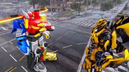 نبرد ابر قهرمانان  مبارزه بین  MEGAZORD Power Rangers VS BUMBLEBEE Transfo