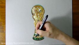 آموش نقاشی کاملا حرفه ای کاپ جام جهانی  هنر نقاشی  نقاشی حرفه ای