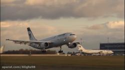 فرود دو فروند هواپیمای ایرباس A300 ایران ایر در فرودگاه پراگ