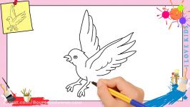 آموزش نقاشی پرنده ساده برای کودکان  هنر نقاشی  نقاششی ساده