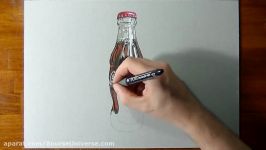 آموزش نقاشی کوکا کولا سه بعدی  نقاشی حرفه ای  نوشابه کوکا کولا
