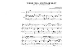 نت آهنگ فهرست شیندلر Schindlers List برای دونوازی پیانو کلارینت