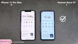 مقایسه گوشی Nova 5T گوشی iPhone 11 Pro Max