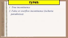 انواع incontinence