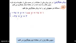 حل دستگاه معادله های خطی روش جایگزینی