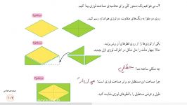 تدریس ریاضی پنجم صفحه 107 مساحت لوزی  قسمت دوم