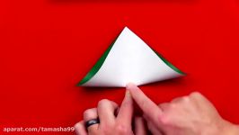 اوریگامی درخت کریسمس  آموزش ساخت درخت کاج کاغذی  کاردستی349