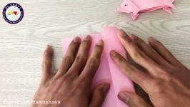 اوریگامی خوک  آموزش ساخت خوک کاغذی  کاردستی209