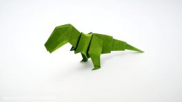 اوریگامی سه بعدی سر دایناسور کد100بخش2 آموزش ساخت دایناسور کاغذی516