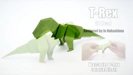اوریگامی سه بعدی سر دایناسور کد100بخش2 آموزش ساخت دایناسور کاغذی533