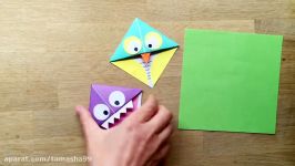 اوریگامی گیره کاغذ  آموزش ساخت گیره کاغذ  کاردستی639