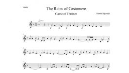 نت ویولن قطعه The Rains of Castamere سریال game of thrones