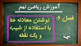 آموزش ریاضی نهم فصل 6 یافتن معادله خط استفاده شیب یک نقطه