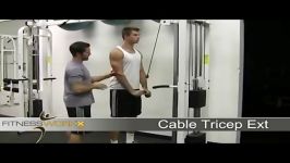 آموزش پشت بازو سیمکش Standing Triceps Cable Ext V bar