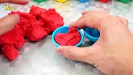 آموزش بازی اسلایم DIY How to make Kinetic Sand Cake  Kinetic Sand Cutting 